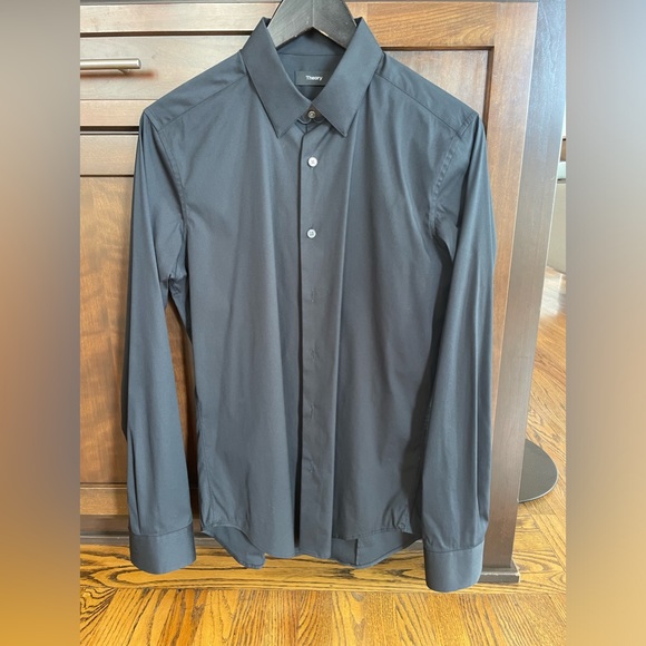 Men’s BLACK Theory Sylvain Shirt in Good Cotton - Picture 2 of 4